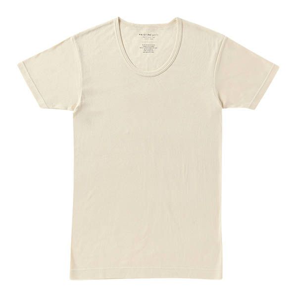 オーガニックコットン 薄手フライス半袖UネックTシャツ