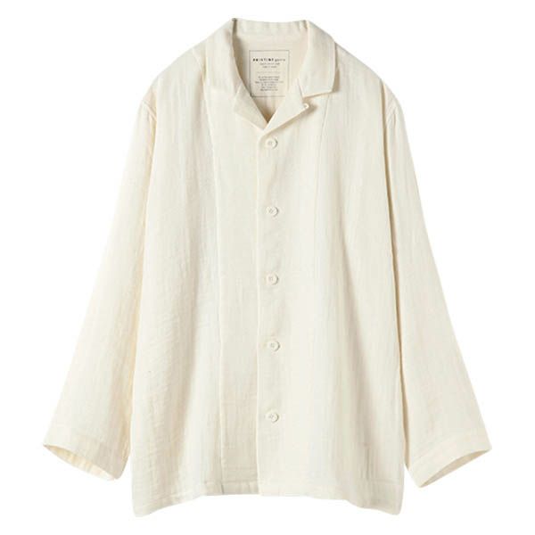 オーガニックコットン 綾Wガーゼ前開きメンズパジャマ