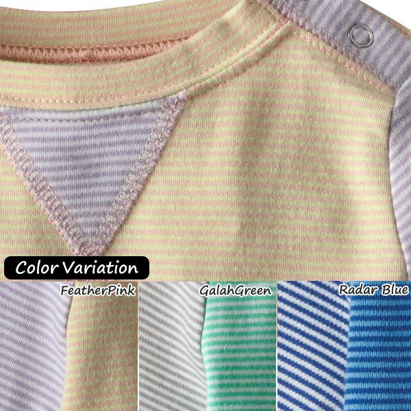 【SALE／50%OFF】オーガニックコットン ベビー・コージー・コットン・クルー(長袖) CoveStripe