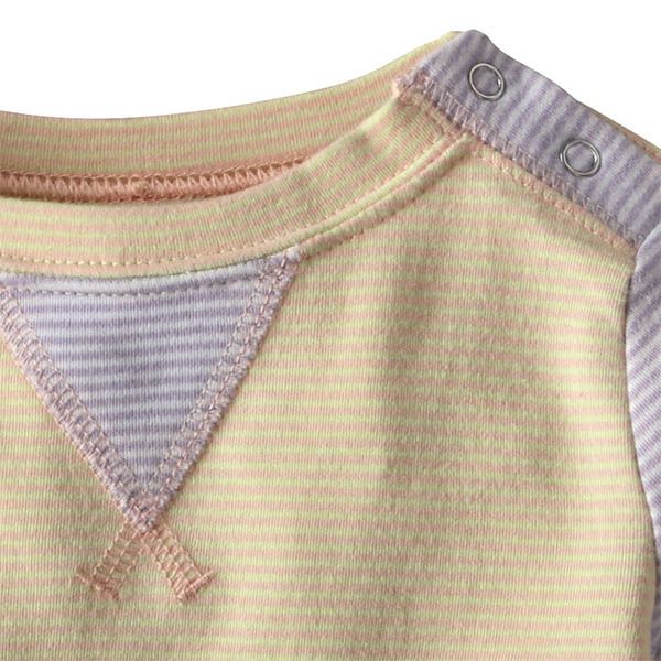 【SALE／50%OFF】オーガニックコットン ベビー・コージー・コットン・クルー(長袖) CoveStripe