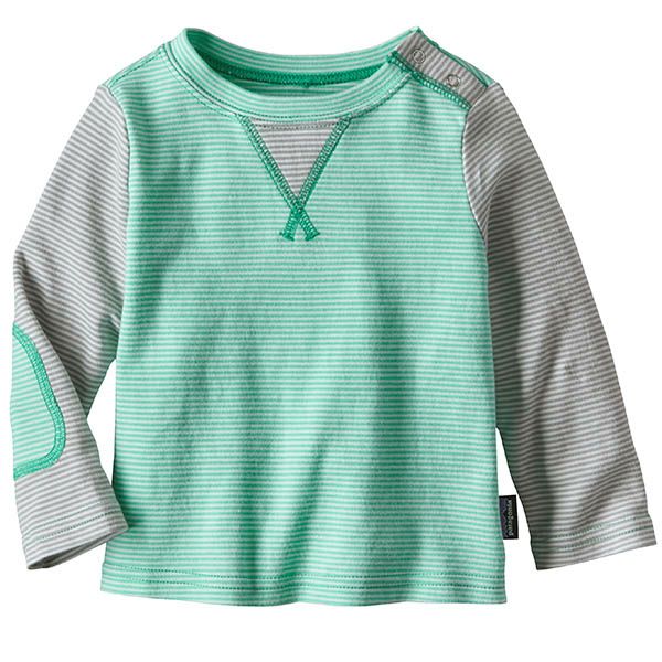 【SALE／50%OFF】オーガニックコットン ベビー・コージー・コットン・クルー(長袖) CoveStripe