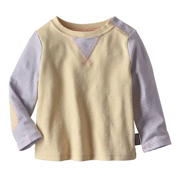 【SALE／50%OFF】オーガニックコットン ベビー・コージー・コットン・クルー(長袖) CoveStripe