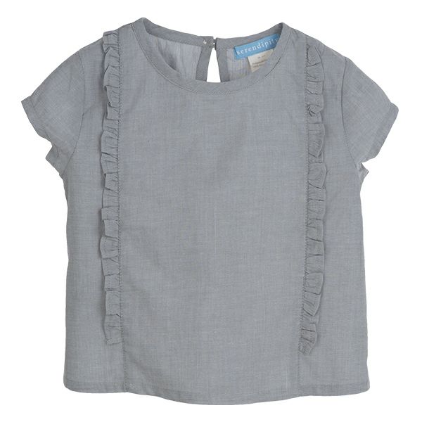 【SALE／50%OFF】オーガニックコットン キッズ フリル付きブラウス（半袖）