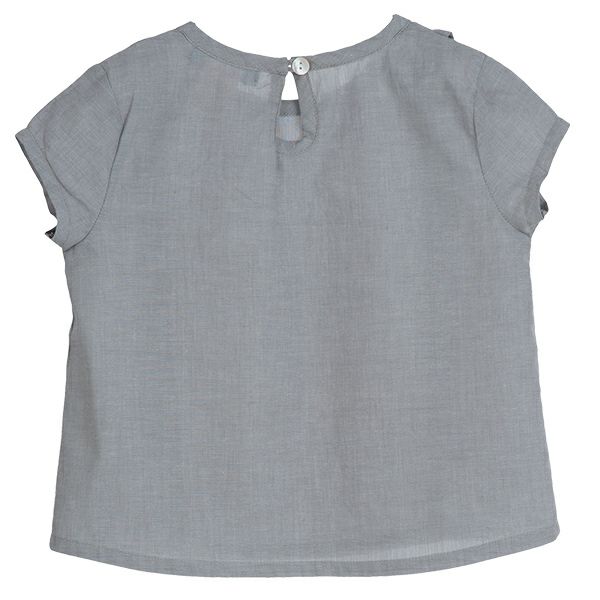 【SALE／50%OFF】オーガニックコットン キッズ フリル付きブラウス（半袖）