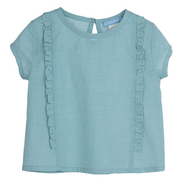 【SALE／50%OFF】オーガニックコットン キッズ フリル付きブラウス（半袖）