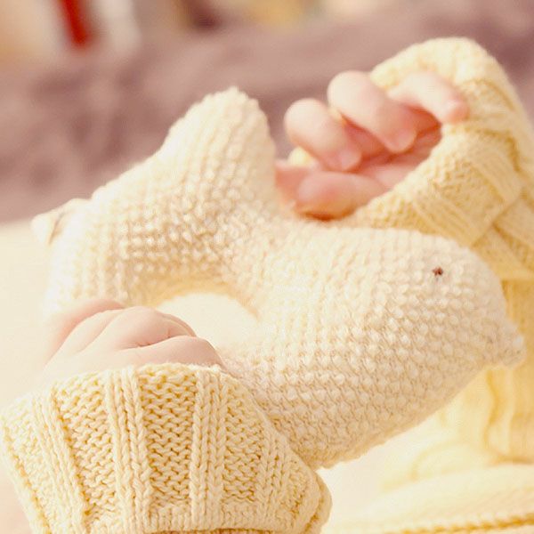 オーガニックコットン がらがら とりさん