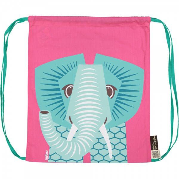 【SALE／30%OFF】 オーガニックコットン 【MIBO】ナップザック Elephant