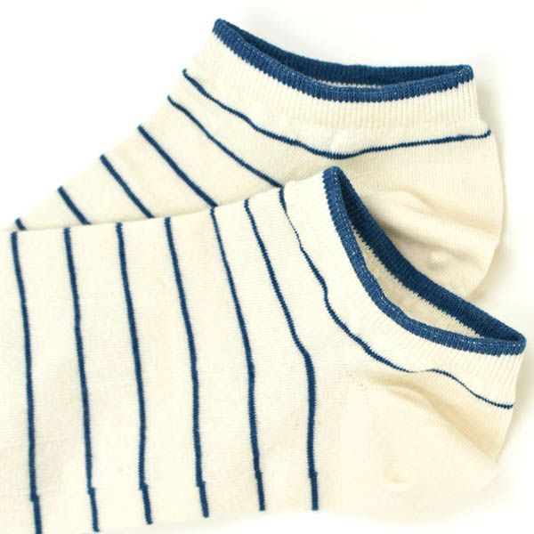 オーガニックコットン 藍 プレーンラインソックス スニーカー丈 22.5-24.5