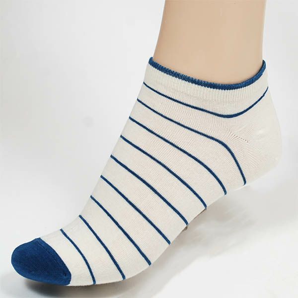 オーガニックコットン 藍 プレーンラインソックス スニーカー丈 22.5-24.5