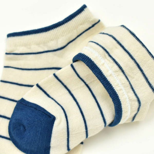 オーガニックコットン 藍 プレーンラインソックス スニーカー丈 22.5-24.5