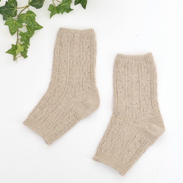 オーガニックコットン＆リネン サンダルソックス リネンナチュラル M