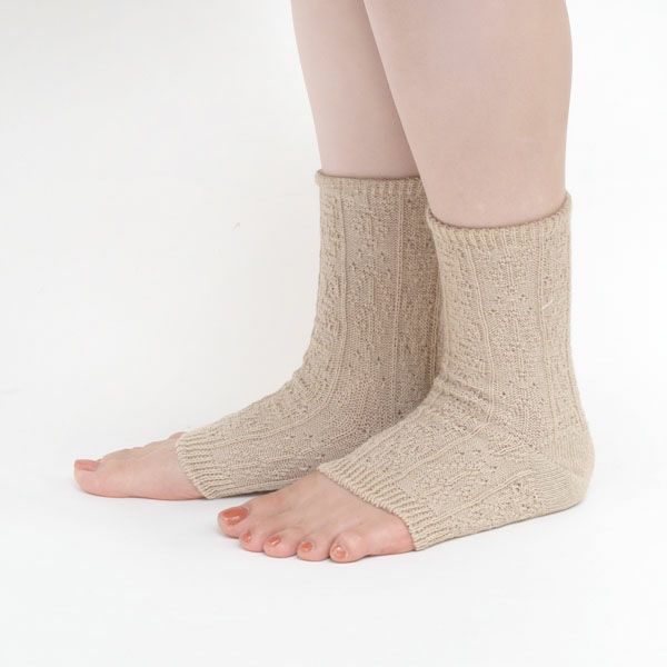 オーガニックコットン＆リネン サンダルソックス リネンナチュラル M