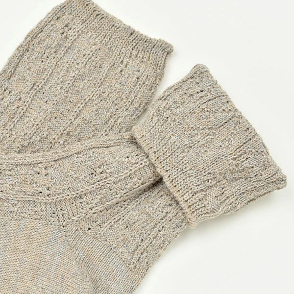 オーガニックコットン＆リネン リンクスソックス リネンナチュラル 22.5-24.5