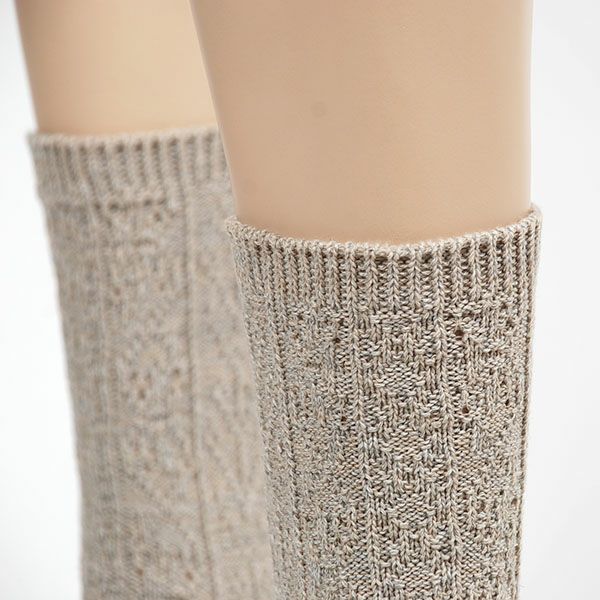 オーガニックコットン＆リネン リンクスソックス リネンナチュラル 22.5-24.5