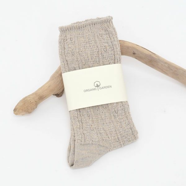 オーガニックコットン＆リネン リンクスソックス リネンナチュラル 22.5-24.5