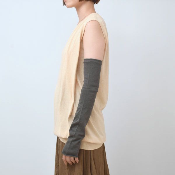 オーガニックコットン 五倍子 アームカバー ナチュラルブラック M