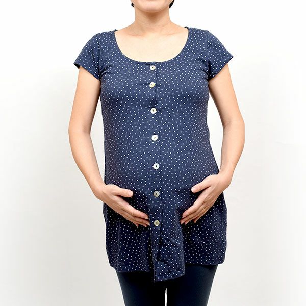 オーガニックコットン 前開きチュニックTessa(半袖)