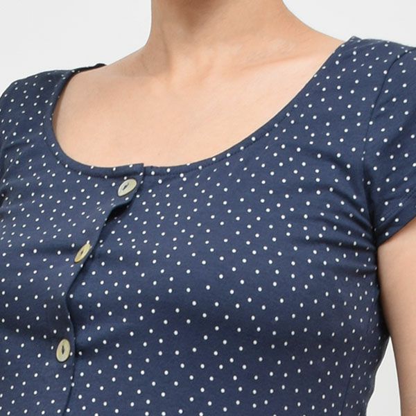 オーガニックコットン 前開きチュニックTessa(半袖)