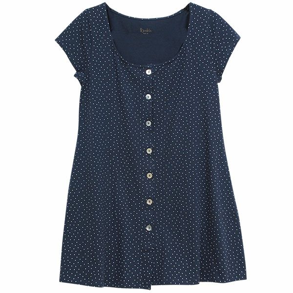 オーガニックコットン 前開きチュニックTessa(半袖)