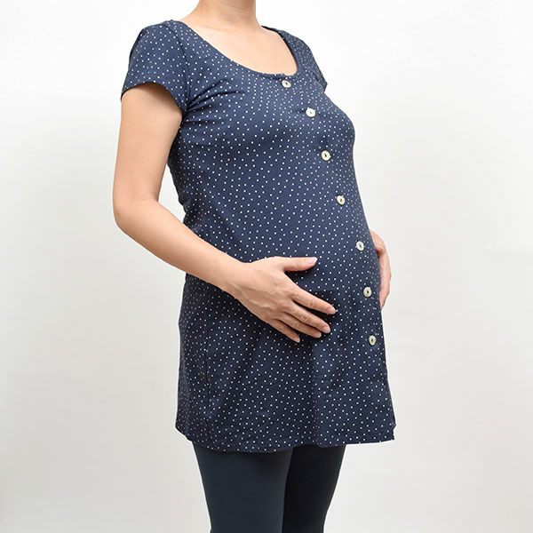 オーガニックコットン 前開きチュニックTessa(半袖)