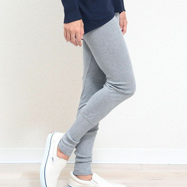 オーガニックコットン 裾リブスキニーパンツ