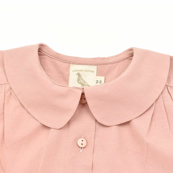 【SALE／50%OFF】オーガニックコットン キッズピーターパンカラーブラウス（半袖）