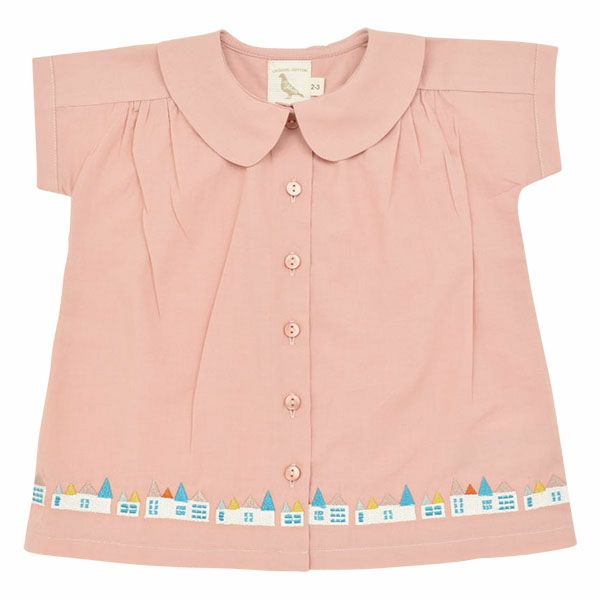 【SALE／50%OFF】オーガニックコットン キッズピーターパンカラーブラウス（半袖）