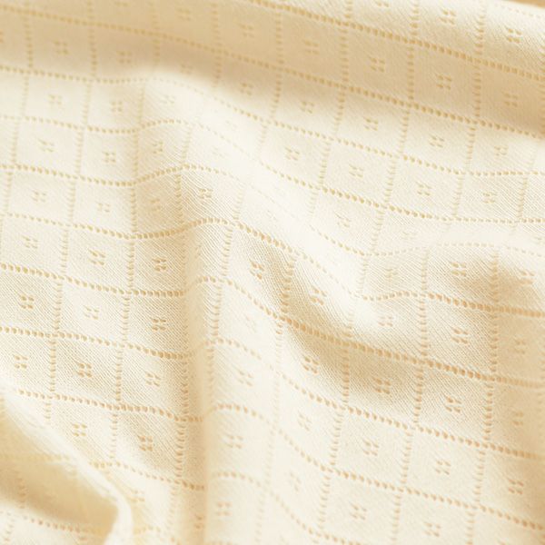 オーガニックコットン 透かしダイヤ柄ノースリーブシャツ