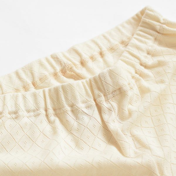 オーガニックコットン 透かしダイヤ柄レギンス(9分丈)