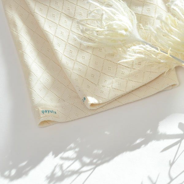 オーガニックコットン 透かしダイヤ柄レギンス(9分丈)