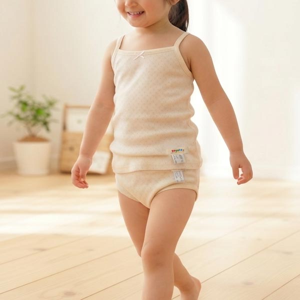 オーガニックコットン 女児エリゼキャミソール 2枚セット