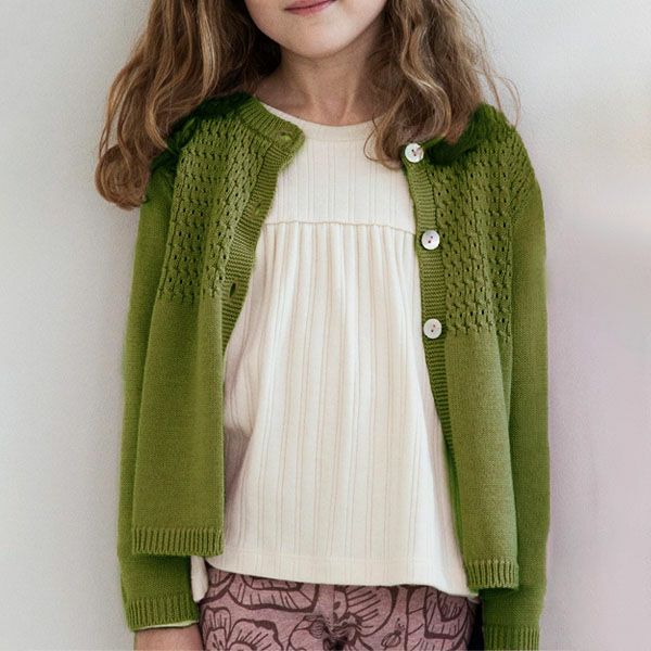 【SALE／50%OFF】オーガニックコットン ガールズニットカーディガン(長袖)