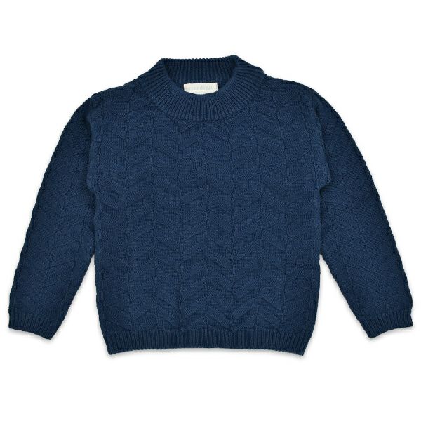【SALE／50%OFF】オーガニックコットン キッズ ヘリンボーンニットセーター(長袖)