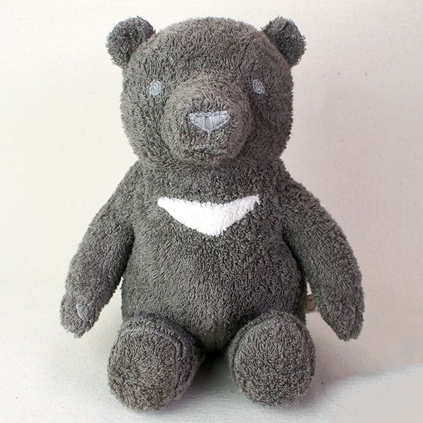 オーガニックコットン 草木染めツキノワグマのぬいぐるみ L