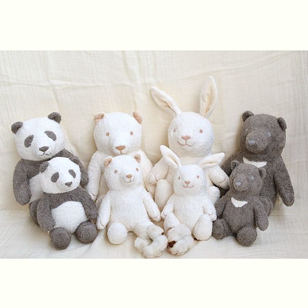 オーガニックコットン 草木染めツキノワグマのぬいぐるみ L