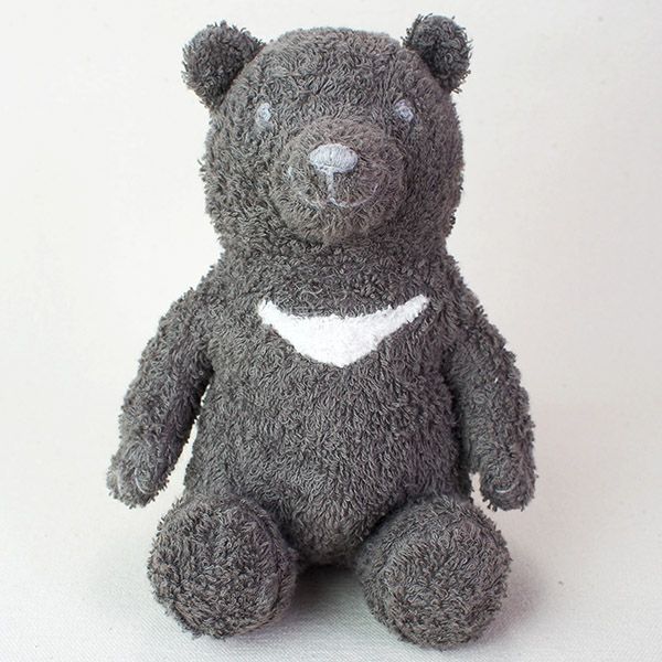 オーガニックコットン 草木染めツキノワグマのぬいぐるみ M