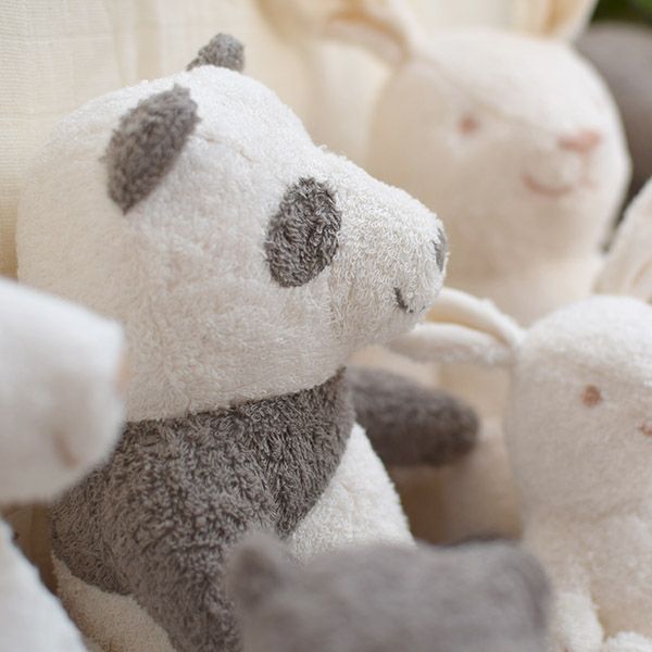 オーガニックコットン 草木染めパンダのぬいぐるみ L