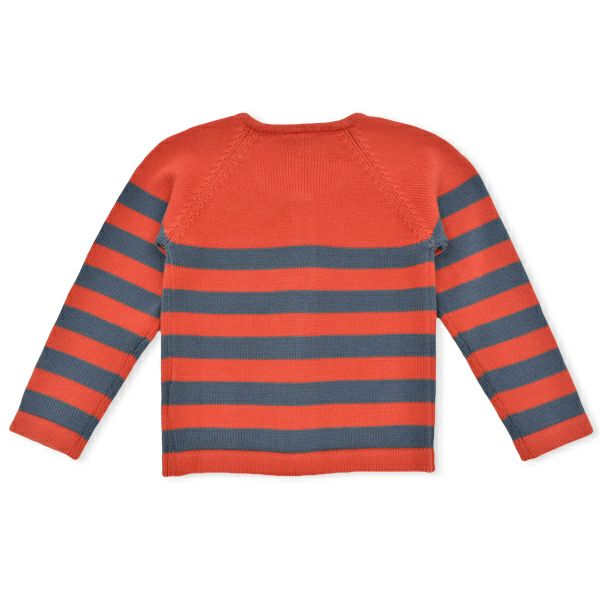 【SALE／50%OFF】オーガニックコットン キッズ ニットボーダーカーディガン(長袖)