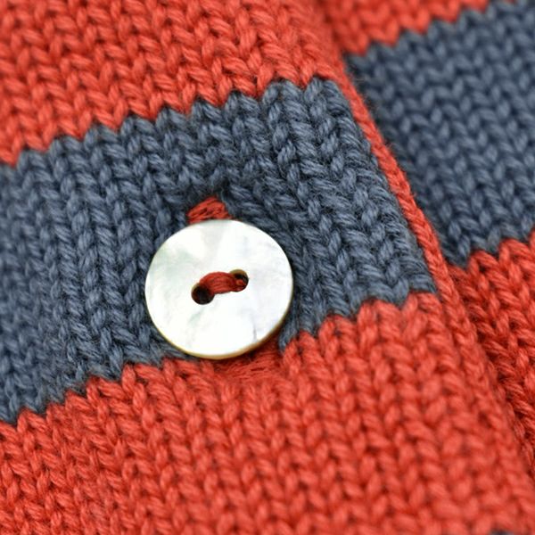 【SALE／50%OFF】オーガニックコットン キッズ ニットボーダーカーディガン(長袖)