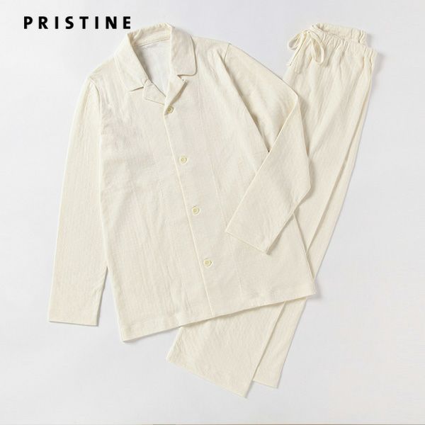 オーガニックコットン エアニット前開きパジャマ ナチュラル M