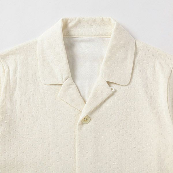 オーガニックコットン エアニット前開きパジャマ ナチュラル M