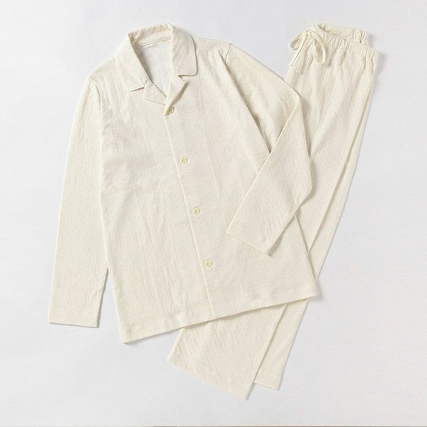 オーガニックコットン エアニット前開きパジャマ ナチュラル M