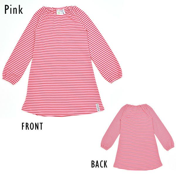 【SALE／50%OFF】オーガニックコットン キッズボーダードレス（長袖）