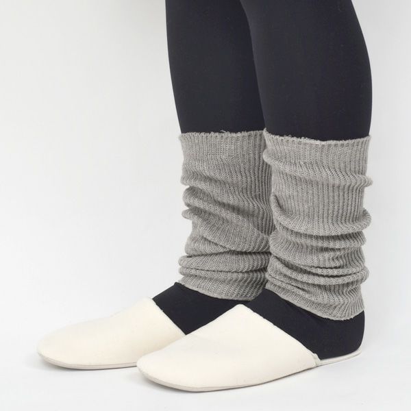 オーガニックコットン ヤク＆スーピマリブウォーマー モクグレー 32cm