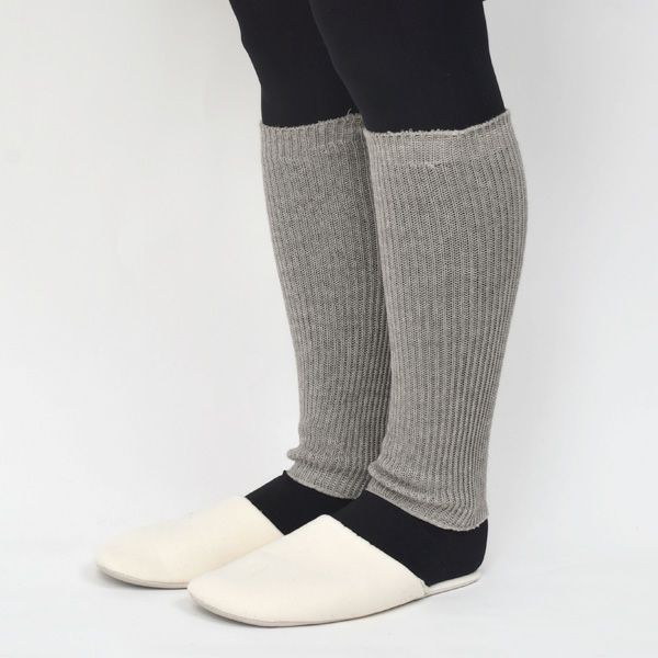 オーガニックコットン ヤク＆スーピマリブウォーマー モクグレー 32cm