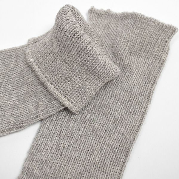 オーガニックコットン ヤク＆スーピマリブウォーマー モクグレー 32cm