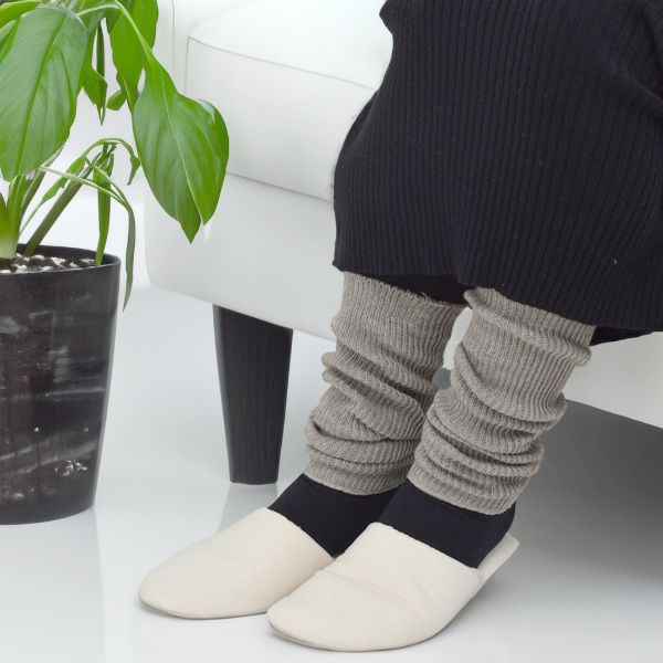 オーガニックコットン ヤク＆スーピマリブウォーマー モクグレー 32cm