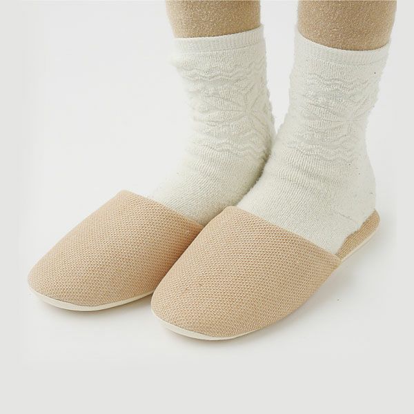 オーガニックコットン ハニカム織りスリッパ