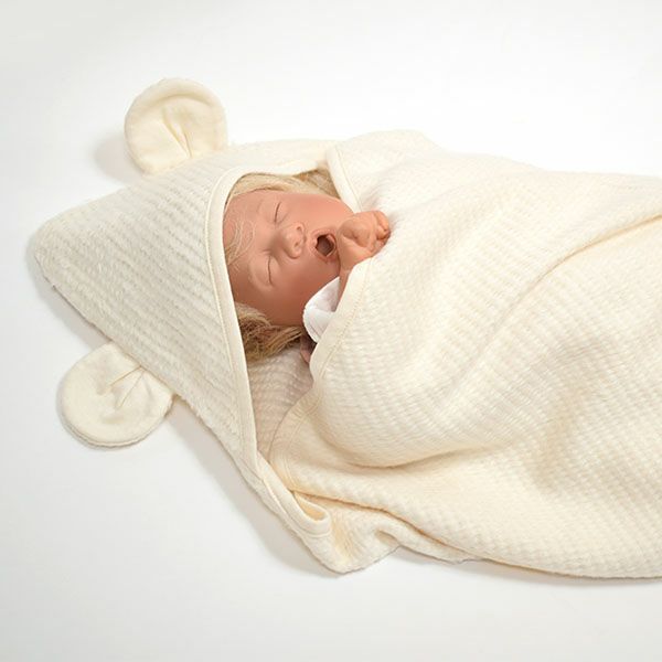 オーガニックコットン ベビーふわもこベアーアフガン ナチュラル 80×80