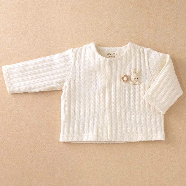 オーガニックコットン ベビー【手編みモチーフ】レーシーニットカーディガン